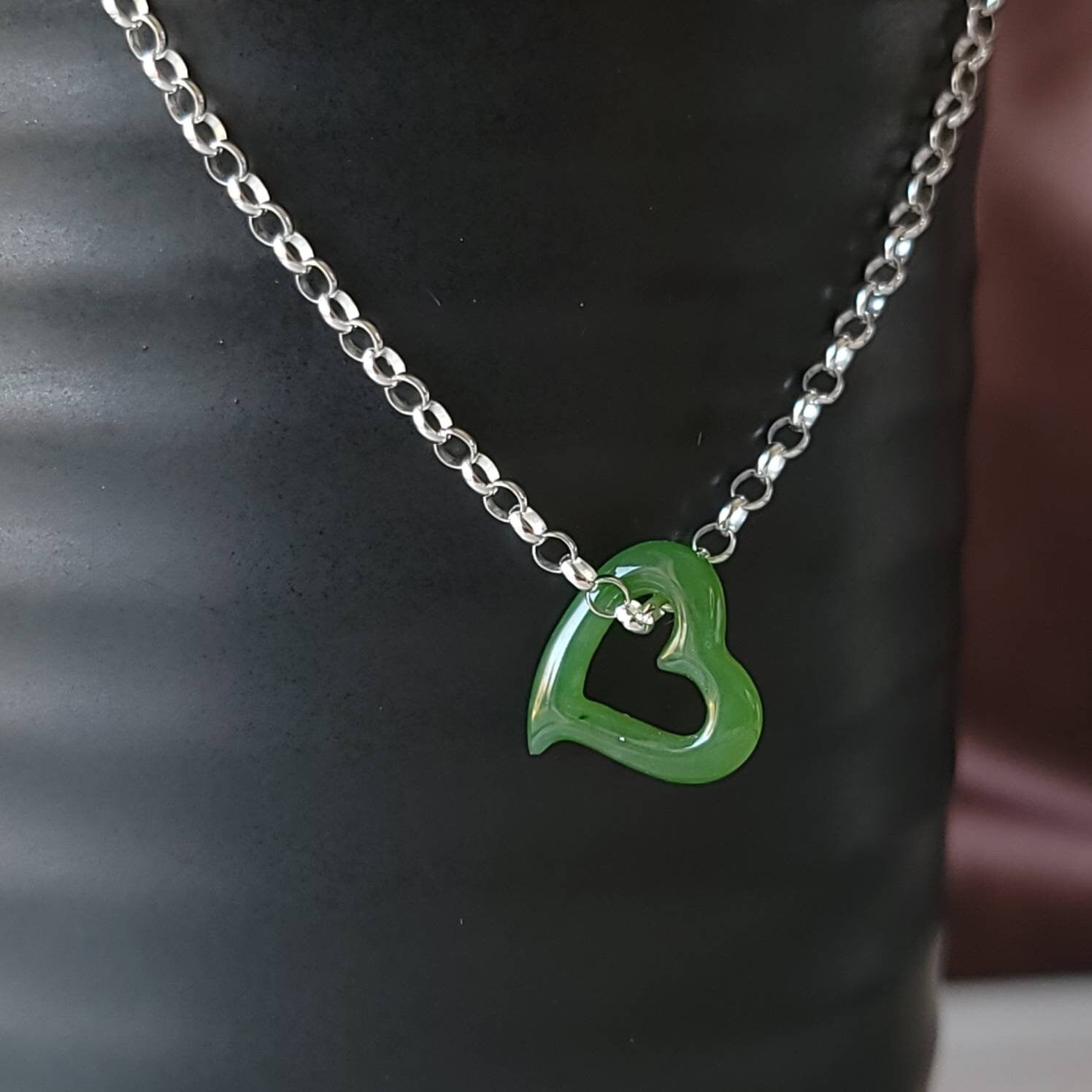 jade floating heart charm