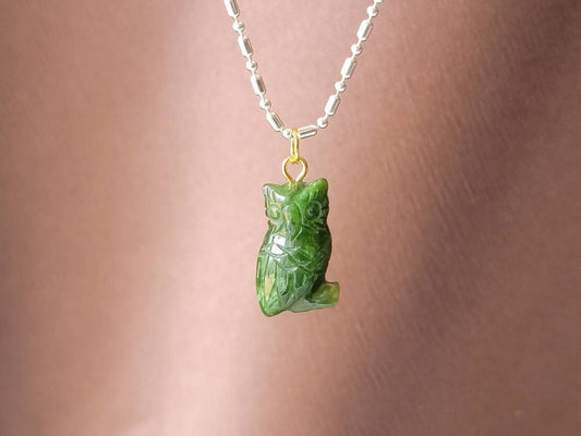 jade owl charm