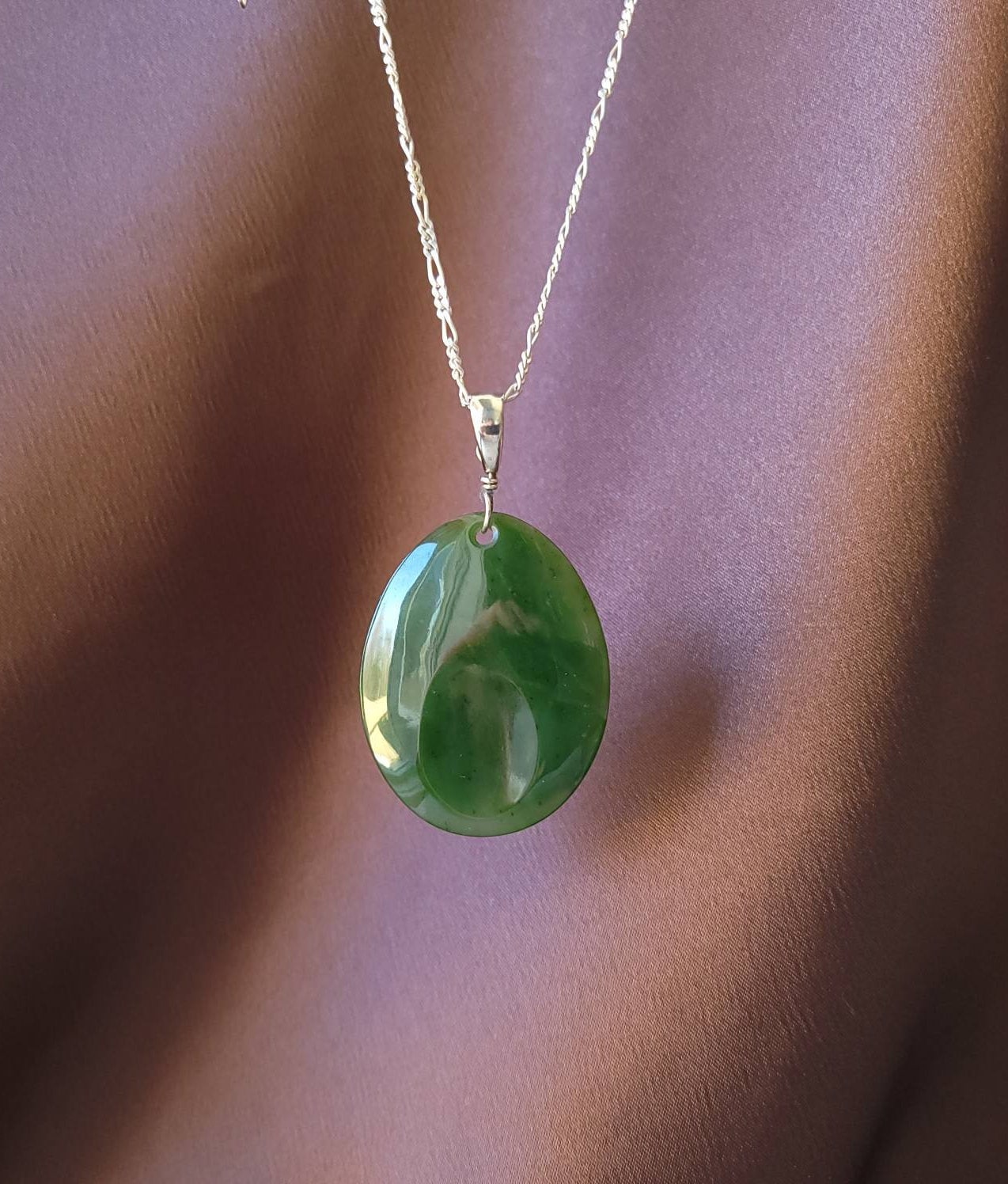 large jade worry stone pendant