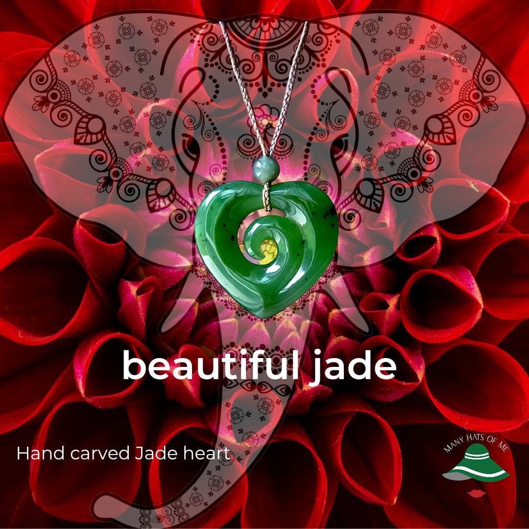 jade koru heart necklace