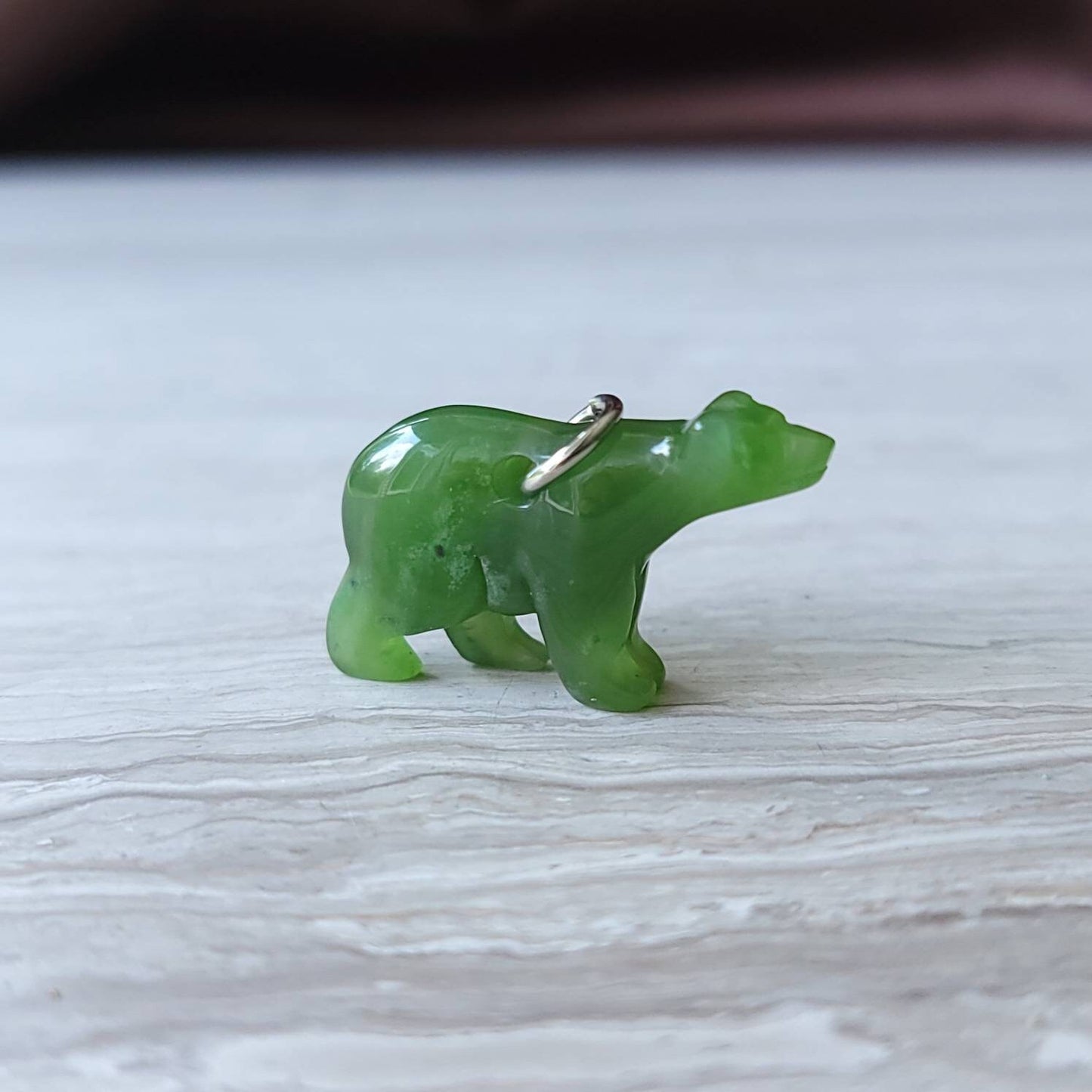 large jade polar bear pendant