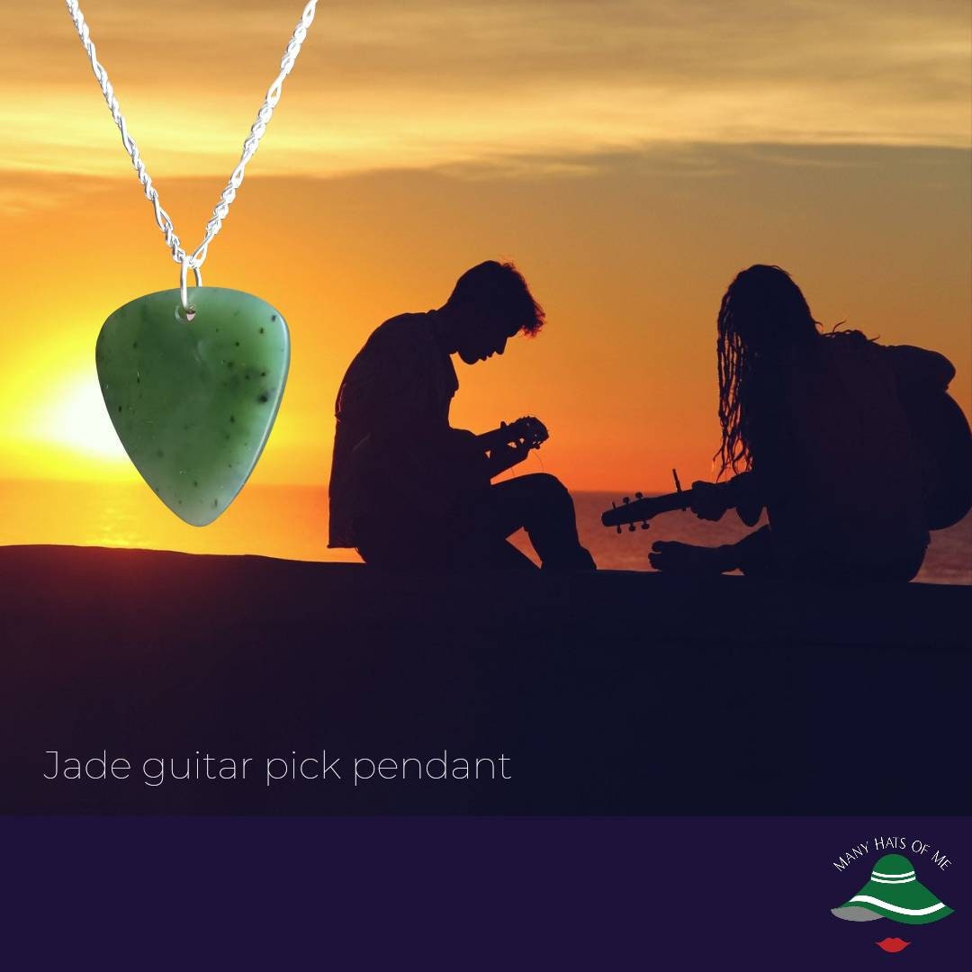 jade guitar pick necklace