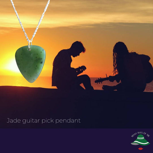 jade guitar pick necklace