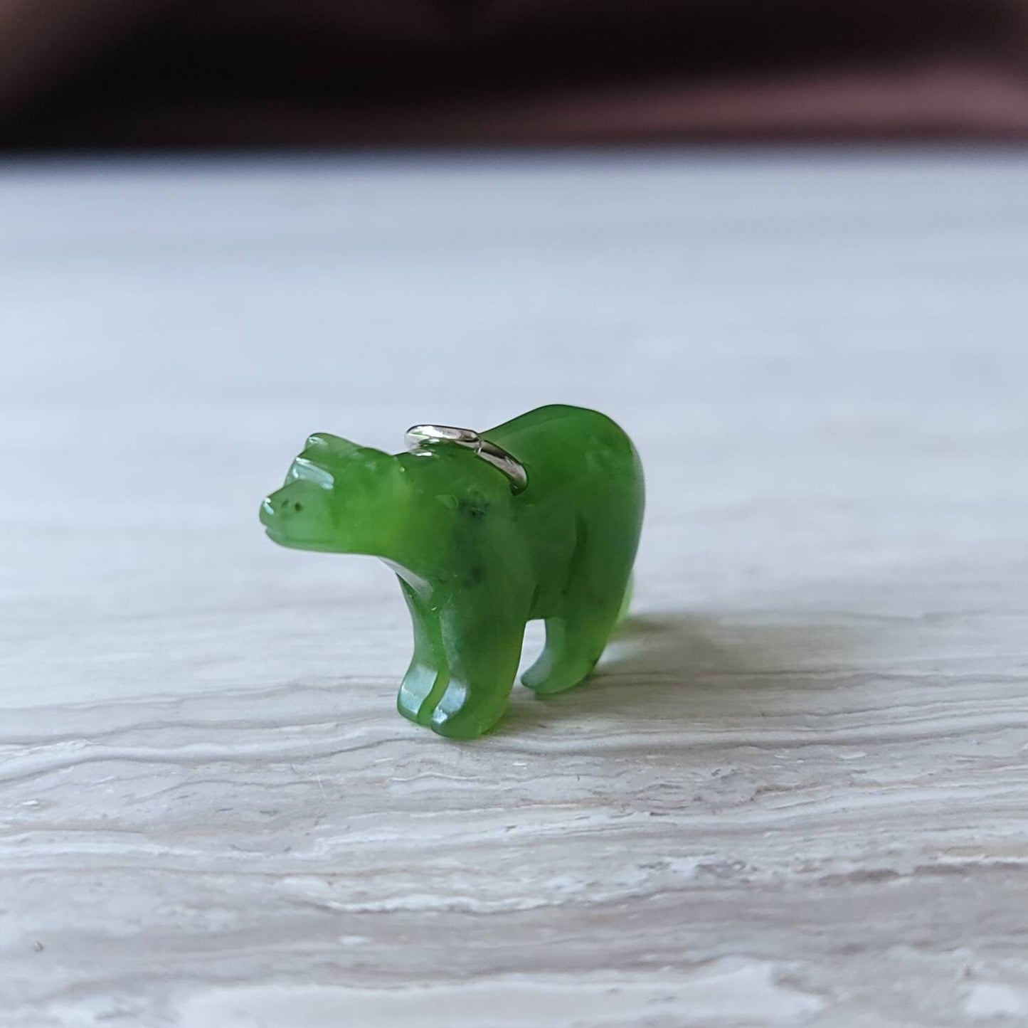 large jade polar bear pendant