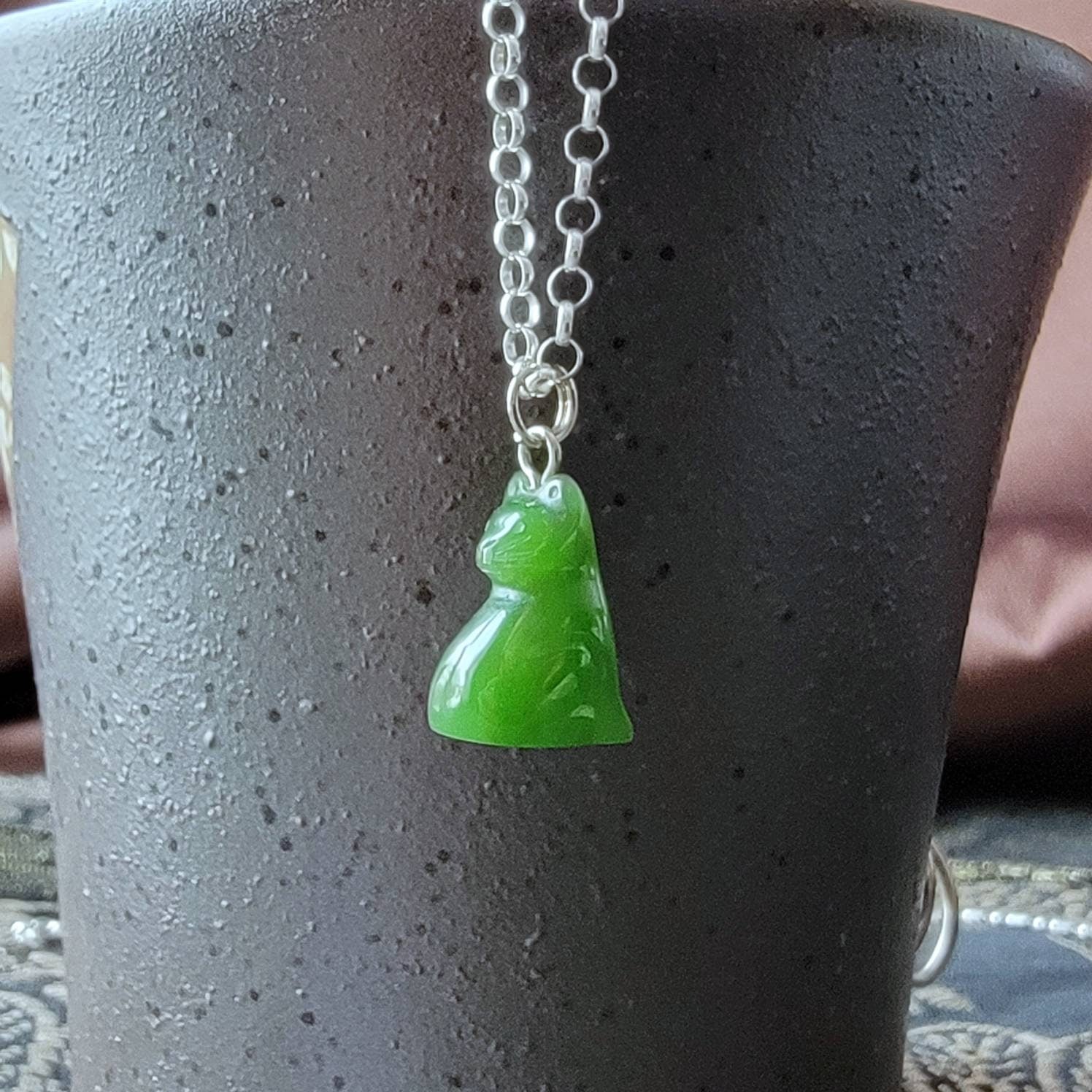 jade cat charm