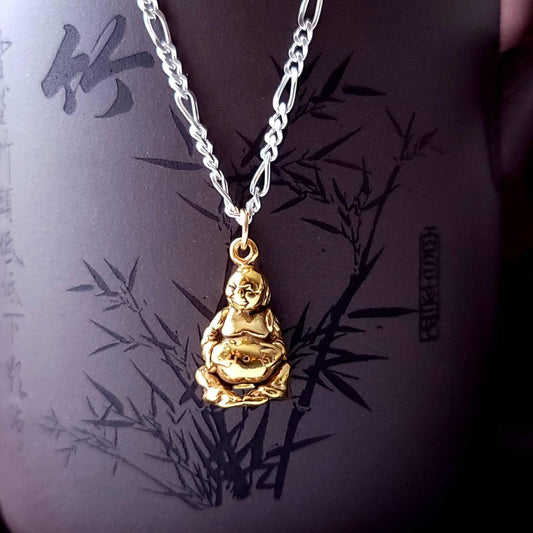 Gold laughing buddha pendant