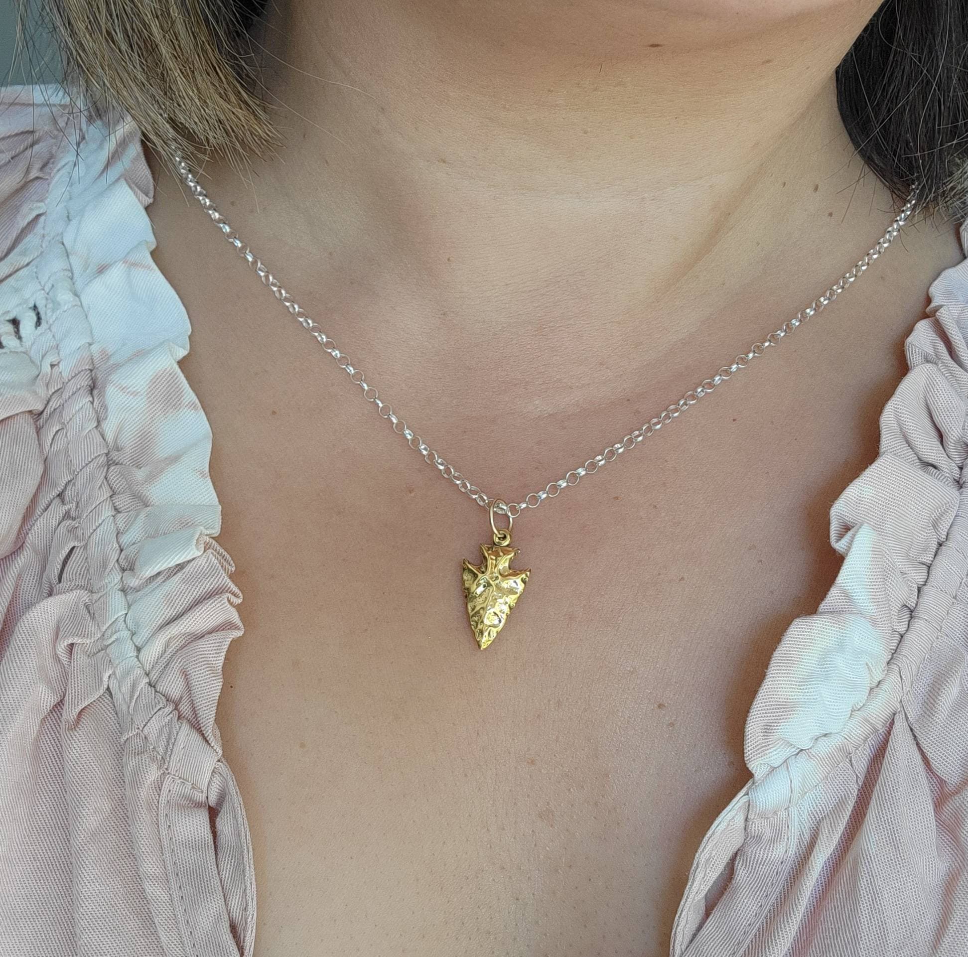 gold arrow charm pendant